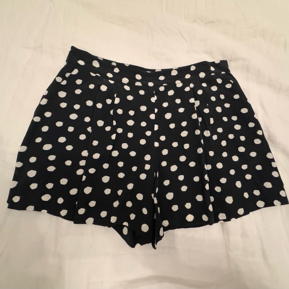 Rebecca Taylor Silk Polka Dot Shorts in Black/White - size 2